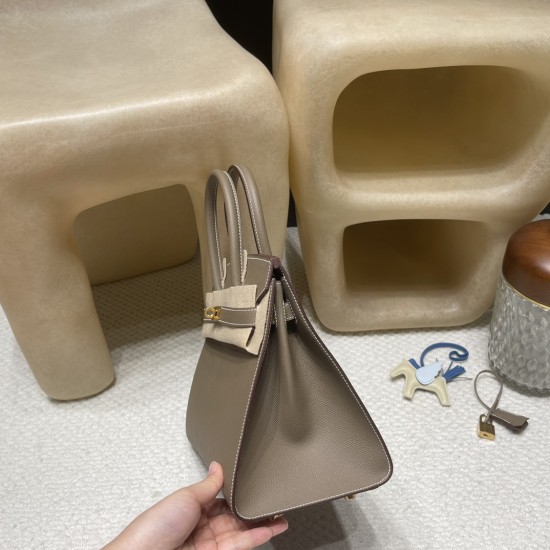【若々しさと大人の落ち着き】Hermès 30 Birkin Sellier 外縫いEpsom 18 / エトゥープ ゴールド金具 ヴォーエプソン Epsom 【若々しさと大人の落ち着き】Hermès 30 Birkin Sellier 外縫いEpsom 18 / エトゥープ ゴールド金具 ヴォーエプソン Epsom