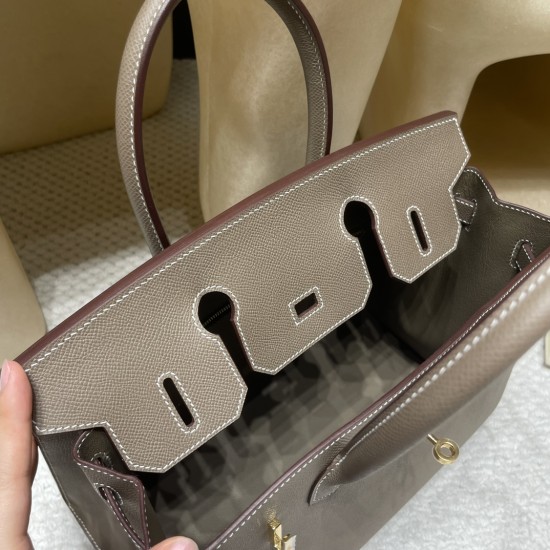 【若々しさと大人の落ち着き】Hermès 30 Birkin Sellier 外縫いEpsom 18 / エトゥープ ゴールド金具 ヴォーエプソン Epsom 【若々しさと大人の落ち着き】Hermès 30 Birkin Sellier 外縫いEpsom 18 / エトゥープ ゴールド金具 ヴォーエプソン Epsom