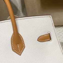 【激レアコンボ】Hermès Birkin Sellier 外縫いEpsom 01 / ホワイト ×37 / ゴールド サイドカラー マットゴールド金具 ヴォーエプソン Epsom