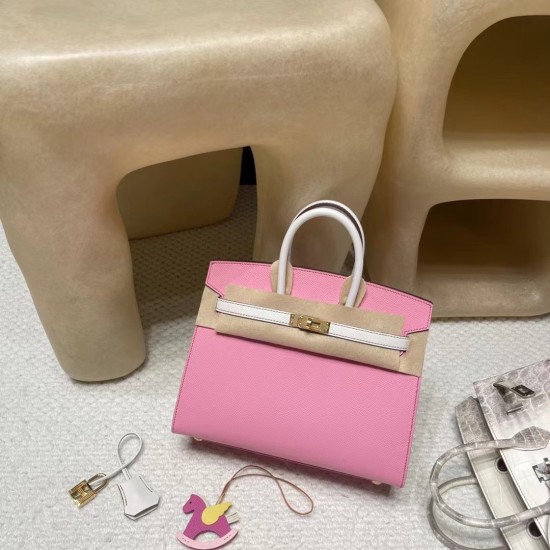 【夢のカラーコンボ】Hermès 25 Birkin Sellier 外縫いEpsom 5P / ピンク ×01 / ホワイト 反線 ゴールド金具 未使用保存品 ヴォーエプソン Epsom 【夢のカラーコンボ】Hermès 25 Birkin Sellier 外縫いEpsom 5P / ピンク ×01 / ホワイト 反線 ゴールド金具 未使用保存品 ヴォーエプソン Epsom