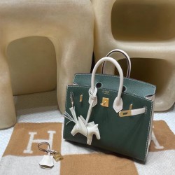 【感動のカラーコンビ】Hermès Birkin Sellier 外縫いEpsom 2Q / ヴェールアングレ ×i2 / ナタ ラス金金具 未使用保存品 ヴォーエプソン Epsom