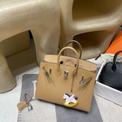 【大人の美学】Hermès Birkin25 Sellier 外縫いEpsom 0M / チャイ 銀色金具 ヴォーエプソン Epsom