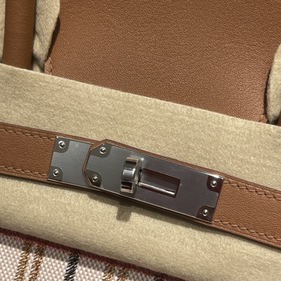 HERMES エルメス ショルダーバッグ ショルダーバーキンライト29 クーベルチュール ライン 刺繍 エクリュ/ベージュ/フォーヴ/ローズポップ/黒/ゴールド トワルアッシュ/スイフト シルバー金具 HERMES エルメス ショルダーバッグ ショルダーバーキンライト29 クーベルチュール ライン 刺繍 エクリュ/ベージュ/フォーヴ/ローズポップ/黒/ゴールド トワルアッシュ/スイフト シルバー金具