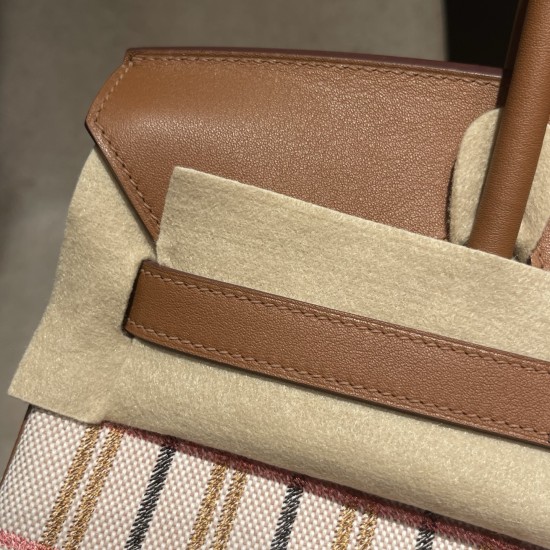 HERMES エルメス ショルダーバッグ ショルダーバーキンライト29 クーベルチュール ライン 刺繍 エクリュ/ベージュ/フォーヴ/ローズポップ/黒/ゴールド トワルアッシュ/スイフト シルバー金具 HERMES エルメス ショルダーバッグ ショルダーバーキンライト29 クーベルチュール ライン 刺繍 エクリュ/ベージュ/フォーヴ/ローズポップ/黒/ゴールド トワルアッシュ/スイフト シルバー金具