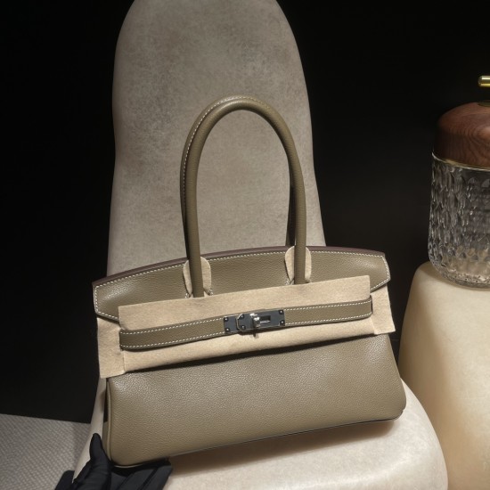 HERMES エルメス バーキンショルダーライト29 ハンドバッグ / レディース エヴァーカラー / パラジウム エトープ シルバー金具 Shoulder birkin 29cm HERMES エルメス バーキンショルダーライト29 ハンドバッグ / レディース エヴァーカラー / パラジウム エトープ シルバー金具 Shoulder birkin 29cm