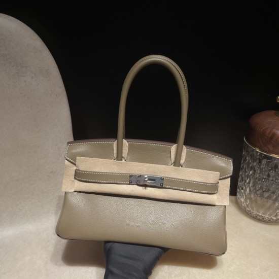 HERMES エルメス バーキンショルダーライト29 ハンドバッグ / レディース エヴァーカラー / パラジウム エトープ シルバー金具 Shoulder birkin 29cm HERMES エルメス バーキンショルダーライト29 ハンドバッグ / レディース エヴァーカラー / パラジウム エトープ シルバー金具 Shoulder birkin 29cm