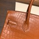 エルメスバーキン 30センチMatta Crocodile ゴールド  37/ Goldシルバー金具 birkin30-006 全手縫い