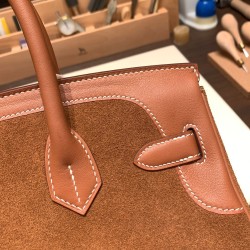 エルメスバーキン 30センチswift& chamois ゴールドシルバー金具 birkin30-010 全手縫い