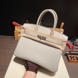 エルメスバーキン 30センチトゴ Togo 80/Pearl Greyパールグレーシルバー金具 birkin30-027 全手縫い