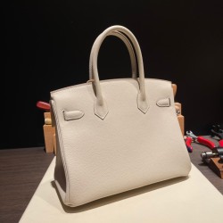 エルメスバーキン 30センチトゴ Togo 10/Craie  クレシルバー金具 birkin30-028 全手縫い