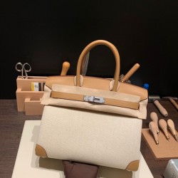 エルメスバーキン 30センチトゴ Togo 4B/Biscuit ビスキュイシルバー金具 birkin30-082 全手縫い