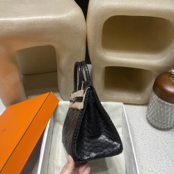 【オーダー出荷】Birkin 25cm パイソンスキン 89 ブラック シルバー｜希少スキン仕様の貴重なバーキン
