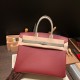 エルメスバーキン 35センチ evercolor& chamois  55/ Rouge H & 81 /Gris Tourterelle ルージュアッシュ x トゥルティエールグレー シルバー金具  birkin35-007 全手縫い