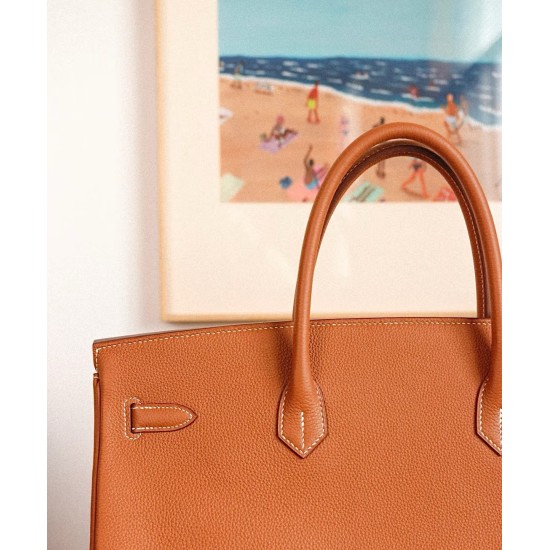 Birkin40cm バーキン 40  togo 2Z/ Blue nuit ブルーニュイ & 8V/ Orange Poppy  オレンジポピーシルバー金具  全手縫い