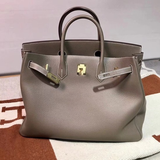 Hermesバーキン 40 Birkin40cm 18/Étoupe Grey エトゥープ ゴールド金具  トゴ togo 全手縫い