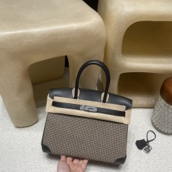 30cm バーキン ワッフルステッチ*レアなデザインだから、お出かけしても*めったに被らないのが魅力！ 89 Black (Noir) ブラック シルバーハードウェア
