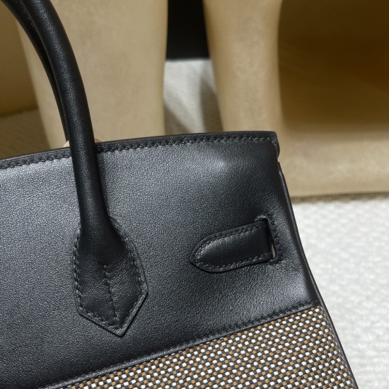 30cm バーキン ワッフルステッチ*レアなデザインだから、お出かけしても*めったに被らないのが魅力! 89 Black (Noir) ブラック シルバーハードウェア 30cm バーキン ワッフルステッチ*レアなデザインだから、お出かけしても*めったに被らないのが魅力! 89 Black (Noir) ブラック シルバーハードウェア