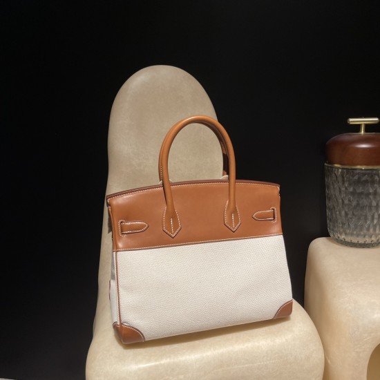 エルメス バーキン30 キャンバス&バレニアレザー 37/ゴールド ゴールドハードウェアキャンバスが醸し出す若々しさと、バレニアレザーの高級感が見事に融合~全革モデルより軽量で使いやすいレア仕様 エルメス バーキン30 キャンバス&バレニアレザー 37/ゴールド ゴールドハードウェアキャンバスが醸し出す若々しさと、バレニアレザーの高級感が見事に融合~全革モデルより軽量で使いやすいレア仕様