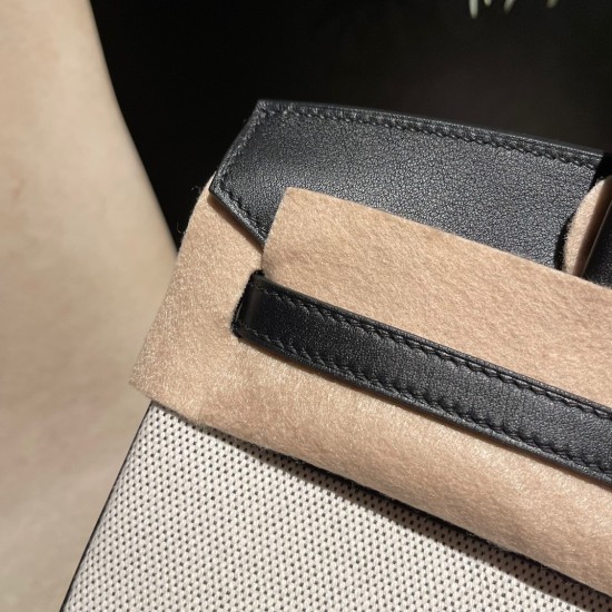 エルメス バーキン トリー H25 キャンバス&スウィフトレザー 最強コンビネーションスイフト 89 Black (Noir) ブラック エルメス バーキン トリー H25 キャンバス&スウィフトレザー 最強コンビネーションスイフト 89 Black (Noir) ブラック