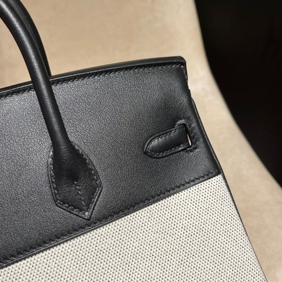 エルメス バーキン トリー H25 キャンバス&スウィフトレザー 最強コンビネーションスイフト 89 Black (Noir) ブラック エルメス バーキン トリー H25 キャンバス&スウィフトレザー 最強コンビネーションスイフト 89 Black (Noir) ブラック