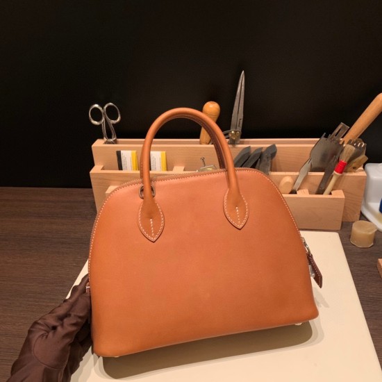 エルメス ボリード25 バレニア Barenia  34 /Fauve グリムエット シルバー金具  bolide25-018 全手縫い