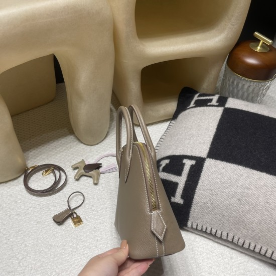 「Bolide 25cm ヴォーエプソン(Epsom)|シンプル地味デザイン 25cm 黄金サイズ 日常使い最適 ゴールド金具付き 18/Étoupe Grey(エトゥープグレー)」 「Bolide 25cm ヴォーエプソン(Epsom)|シンプル地味デザイン 25cm 黄金サイズ 日常使い最適 ゴールド金具付き 18/Étoupe Grey(エトゥープグレー)」