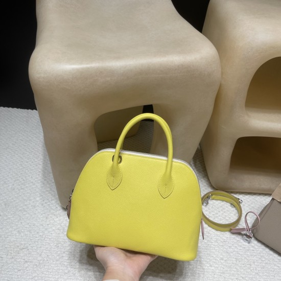 「Bolide 25cm(ボウリングバッグ) ヴォーエプソンレザー製|9R/Lime×X9/Mauve Sylvestre×I2/Nata カラーマッチング シルバー金具 「Bolide 25cm(ボウリングバッグ) ヴォーエプソンレザー製|9R/Lime×X9/Mauve Sylvestre×I2/Nata カラーマッチング シルバー金具