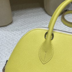 「Bolide 25cm（ボウリングバッグ） ヴォーエプソンレザー製｜9R/Lime×X9/Mauve Sylvestre×I2/Nata カラーマッチング シルバー金具