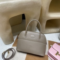 【Bolide】27cm ボリード27 ヴォーエプソン Epsom 18 / エトゥープ ゴールド金具 シンプルで品格ある高級感