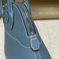 【Bolide】27cm ボリード27 ヴォーエプソン Epsom 75 / ブルージーン シルバー金具 シンプルな高級感のファッションアイテム
