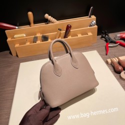 エルメス ボリード ミニ  HERMES Bolide 1923 Miniエバーカラー グリアスファルト M8/Gris Asphalt   シルバー金具  bolide-mi003 全手縫い