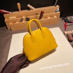 エルメス ボリード ミニ  HERMES Bolide 1923 Miniエバーカラー ジョーヌアンブル 9D /Jaune Ambre   シルバー金具  bolide-mi006 全手縫い