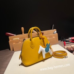 エルメス ボリード ミニ  HERMES Bolide 1923 Miniエバーカラー ジョーヌアンブル 9D /Jaune Ambre   シルバー金具  bolide-mi006 全手縫い