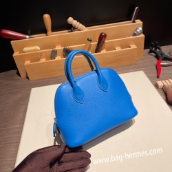 エルメス ボリード ミニ  HERMES Bolide 1923 Miniエバーカラー ミコノス 7Q/ Mykonos   シルバー金具  bolide-mi009 全手縫い