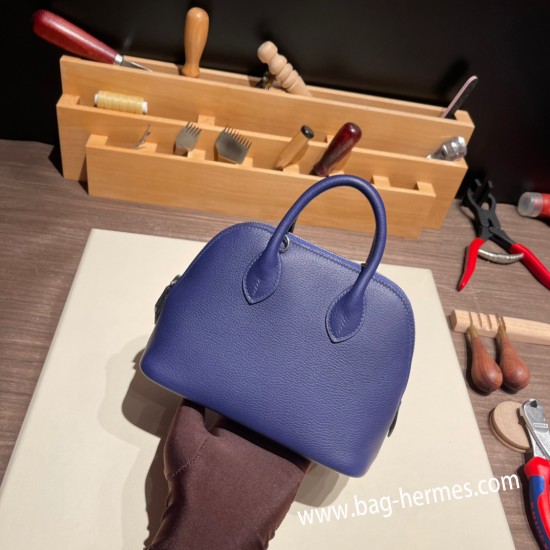 エルメス ボリード ミニ エバーカラー ブルーサフィール 73 /Blue Saphir   ゴールド金具  bolide-mi010 全手縫い