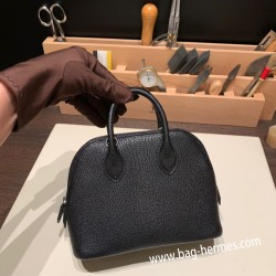 エルメス ボリード ミニ シェブルミゾル  Chevre ブラック 89 /Black (Noir)   シルバー金具  bolide-mi032 全手縫い