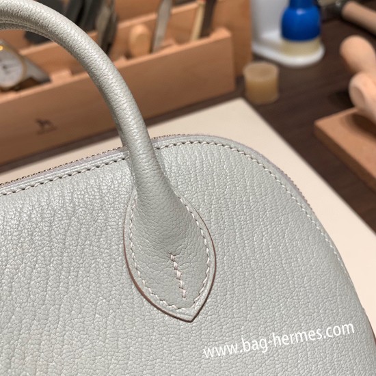 エルメス ボリード ミニ シェブルミゾル  Chevre  80 /Pearl Grey パールグレー ゴールド金具  bolide-mi046 全手縫い