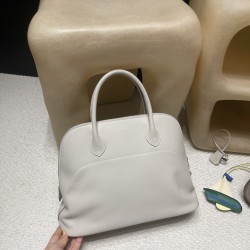 80/Pearl Grey (グリスパール / パールグレー) エルメス ボリード リラックス 35 ヴォーシッキム ハンドバッグ Bolide relax 35 超美品！Swift レザー 