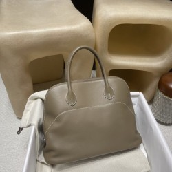 18/Étoupe Grey (Étoupe)  エトゥープ  エルメス ボリード リラックス 35 ヴォーシッキム ハンドバッグ Bolide relax 35 超美品！Swift レザー シルバー金具