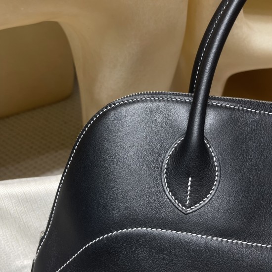 89/Black (Noir) ブラック エルメス ボリード リラックス 35 ヴォーシッキム ハンドバッグ Bolide relax 35 超美品!Swift シルバー金具 89/Black (Noir) ブラック エルメス ボリード リラックス 35 ヴォーシッキム ハンドバッグ Bolide relax 35 超美品!Swift シルバー金具
