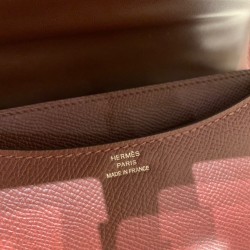 エルメス コンスタンス  ミニ ヴォーエプソン ブルゴーニュ F5/ Bourgogne& ボルドー 57 /Bordeaux シルバー金具  constance19-078 全手縫い