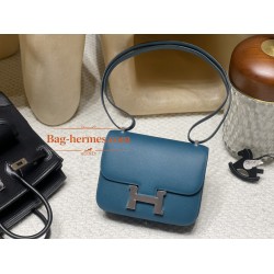 7P/Blue de Presse ブルードプリュス & R2/Blue Agate  ブルーアガット シルバー金具 コンスタンスミニ Constance 19cm ヴォーエプソン Epsom