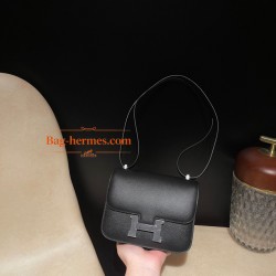 89/Black (Noir) ブラック シルバー金具 コンスタンスミニ Constance 19cm ヴォーエプソン Epsom 