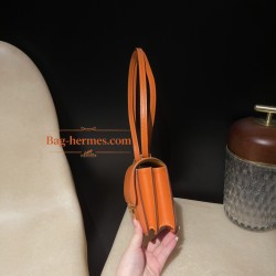 93/Orange オレンジ& 9D/Jaune Ambre  ジョーヌアンブル  ゴールド金具 コンスタンスミニ Constance 19cm box  ボックスカーフ 