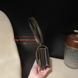 47/Chocolat ショコラ & 9D /Jaune Ambre  ジョーヌアンブル コンスタンスミニ Constance 19cm box ボックスカーフ シルバー金具