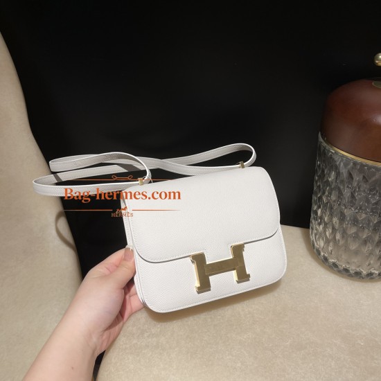 01/White (Blanc) ホワイト コンスタンスミニ ゴールド金具 Constance 19cm ヴォーエプソン Epsom 