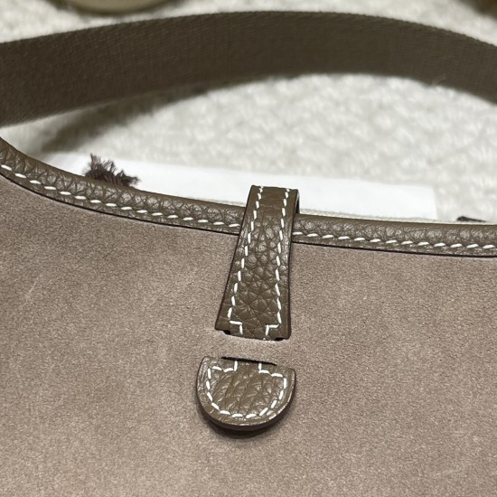 18/Étoupe Grey (Étoupe)  エトゥープ スエード エルメスエヴリンアマゾンTPM Mini Evelyn