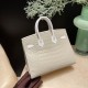 エルメスバーキン 20 クロコダイル Small House White Silver Hardware Phw 全手縫い Faubourg sous la neige