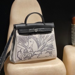 エルメス(Hermes) エールバッグ ジップ 31 2WAY ハンドバッグ Herbag Zip 31 ツイルアッシュ hebag31-013 全手縫い