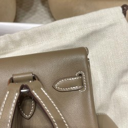 Kelly jump スイフト swift 18 Étoupe Grey エトゥープ 銀扣 ダブルショルダーバッグ｜高身長女性向け 肩負担軽減デザイン
